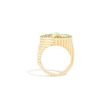 Load image into Gallery viewer, Found Ribbed Cocktail Ring - Opal &amp; Tsavorite
