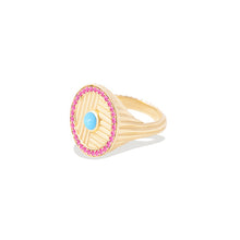 Load image into Gallery viewer, Found Ribbed Cocktail Ring - Turquoise &amp; Pink Sapphire
