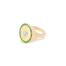 Load image into Gallery viewer, Found Ribbed Cocktail Ring - Opal &amp; Tsavorite
