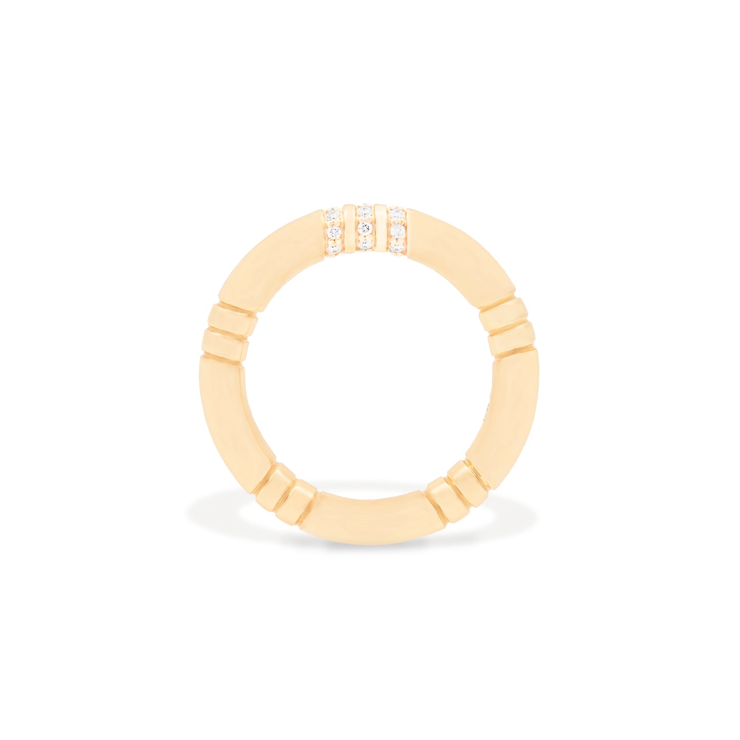 Crew Stacking Ring - Etched & Diamond
