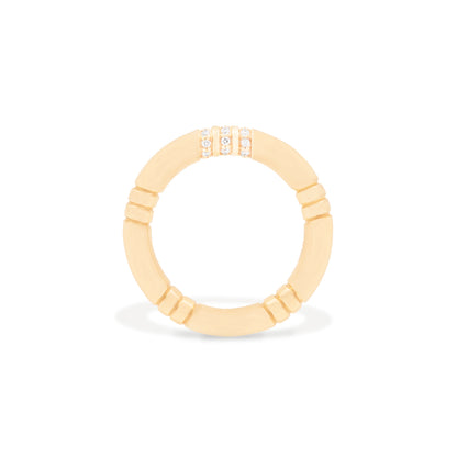 Crew Stacking Ring - Etched & Diamond