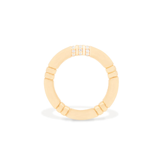 Crew Stacking Ring - Etched & Diamond