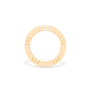 The Crew Stacking Ring - Etched & Diamond