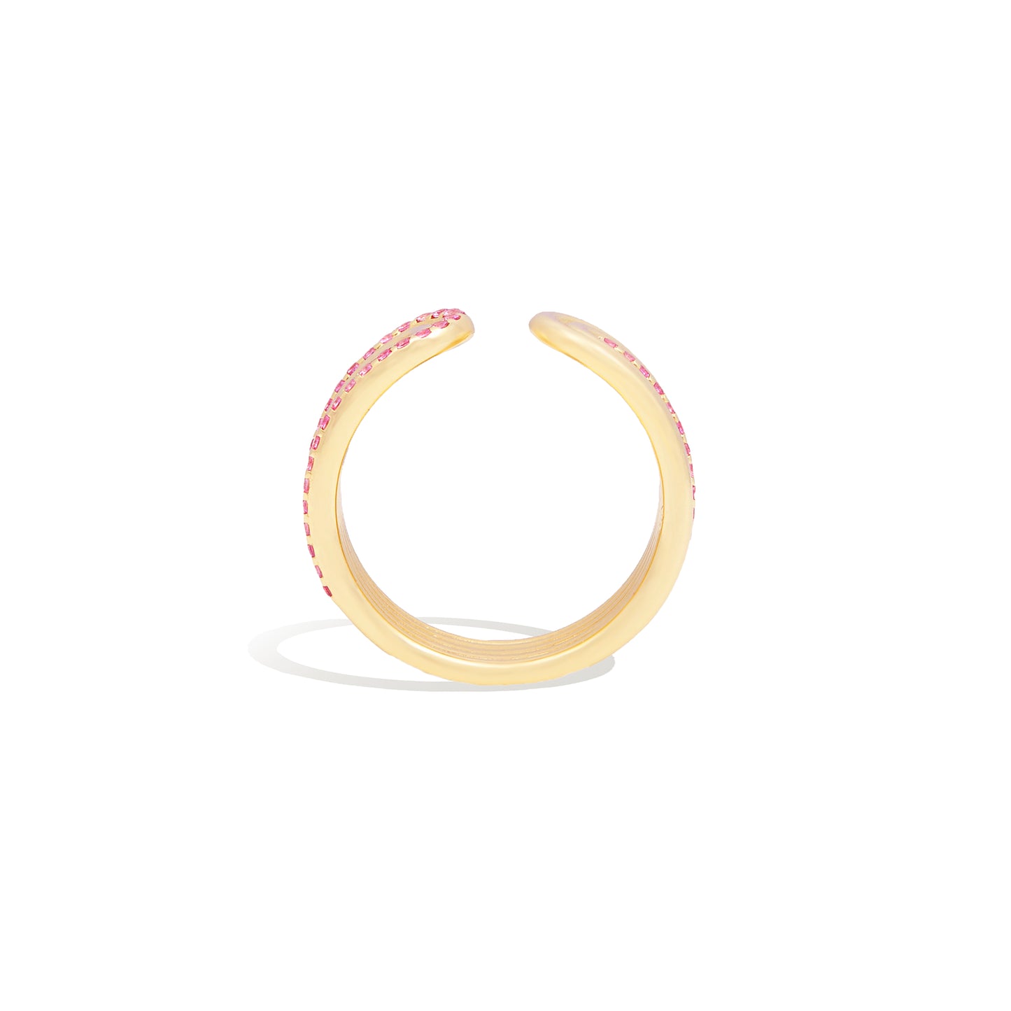 Found Ribbed Open Ring - Pink Sapphire