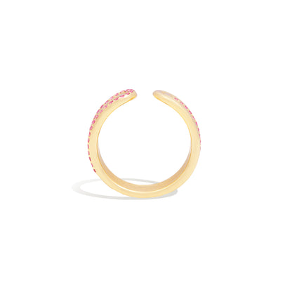 Found Ribbed Open Ring - Pink Sapphire