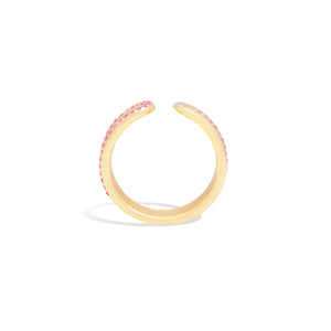 Found Ribbed Open Ring - Pink Sapphire