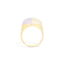 Load image into Gallery viewer, Found Cap Cocktail Ring - Rainbow Moonstone &amp; Diamond
