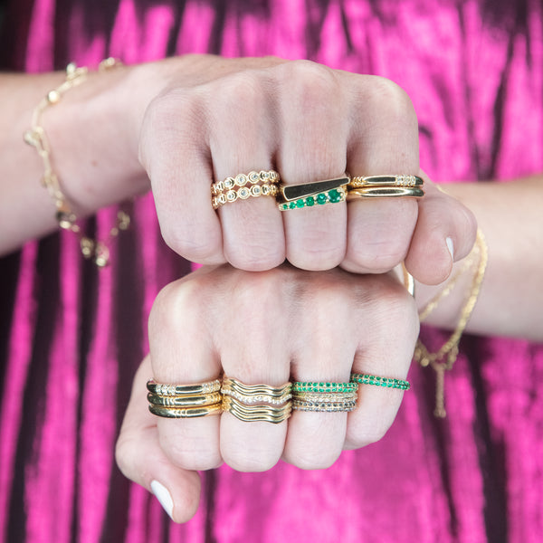 Edge Straight Stacking Ring - Gold