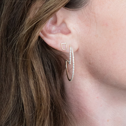 Found Curve Link Stud Earring