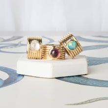 Load image into Gallery viewer, Found Cigar Band Ring - Rainbow Moonstone
