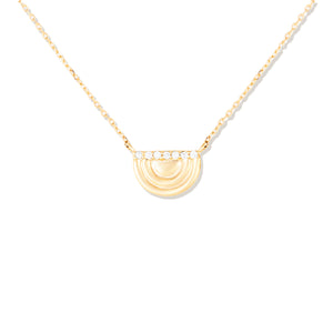 Edge Ferris Wheel Charm Necklace - Diamond
