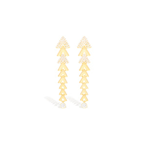 Spark Chevron Link Chandelier Earring - Diamond