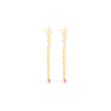 Load image into Gallery viewer, Spark Chevron Link Chandelier Earring - Pink Sapphire
