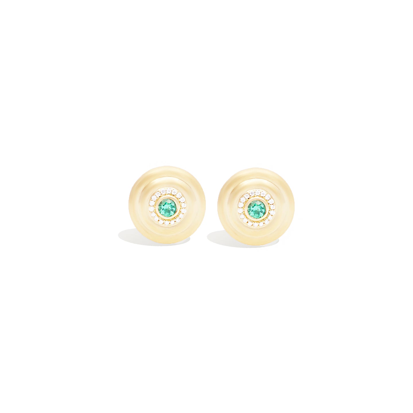 Evolve Large Stud Earring - Emerald