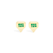 Load image into Gallery viewer, Spark Emerald Cut Stud Earring - Emerald
