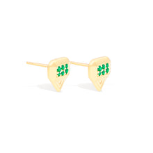 Load image into Gallery viewer, Spark Emerald Cut Stud Earring - Emerald
