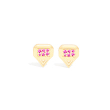 Load image into Gallery viewer, Spark Emerald Cut Stud Earring - Pink Sapphire
