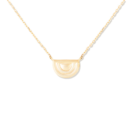 Edge Ferris Wheel Charm Necklace - Gold