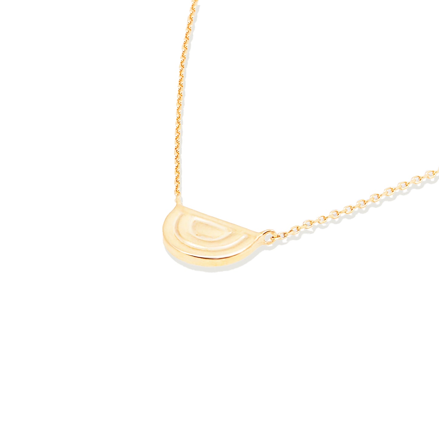 Edge Ferris Wheel Charm Necklace - Gold