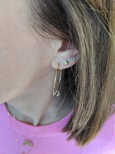 Evolve Hoop Charm Earrings - Diamond