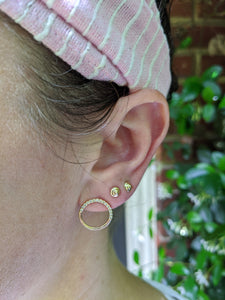 The Crew Half Moon Stud Earrings - Diamond