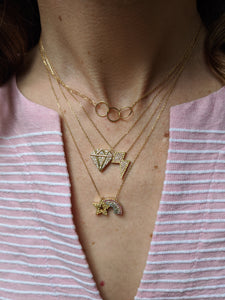 The Crew Triple Circle Necklace - Diamond