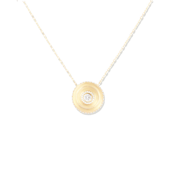 Evolve Large Disk Pendant Necklace - Diamond