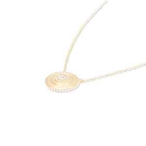 Evolve Large Disk Pendant Necklace - Diamond