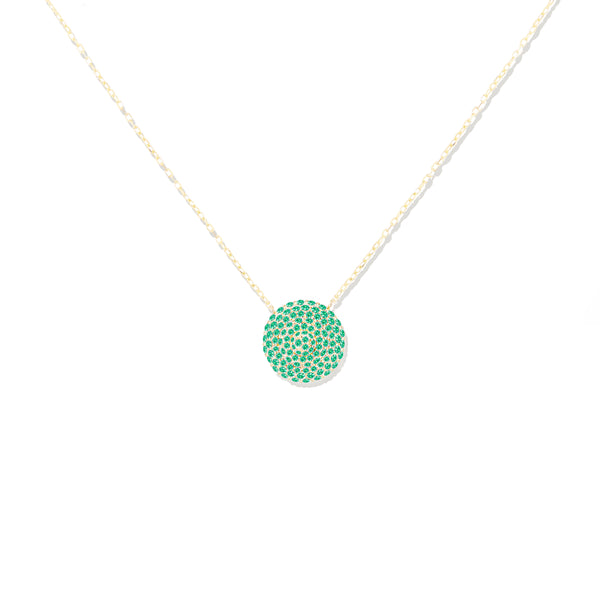 Evolve Pave Pendant Necklace - Emerald