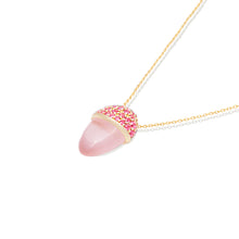 Load image into Gallery viewer, Found Cap Pendant Necklace - Rose Quartz &amp; Pink Sapphire
