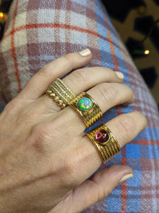 Found Cigar Band Ring - Peruvian Opal