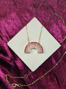 JuJu Rainbow Charm Necklace - Pink Ombre