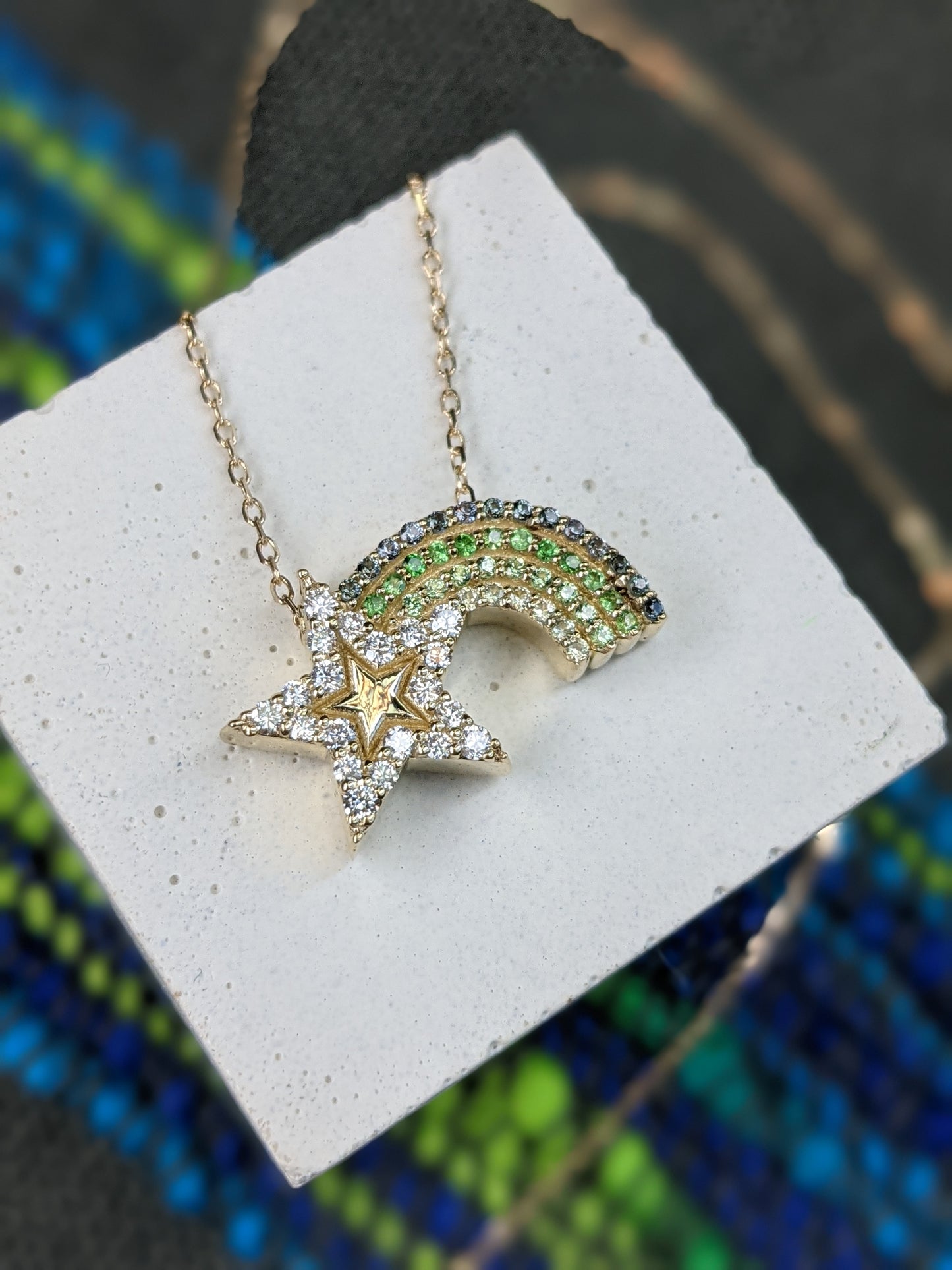 JuJu Shooting Star Charm Necklace - Green