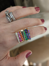 Load image into Gallery viewer, The Edge Straight Stacking Ring - Multi Color Sapphire
