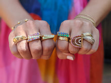 Load image into Gallery viewer, Edge Straight Stacking Ring - Multi Color Sapphire

