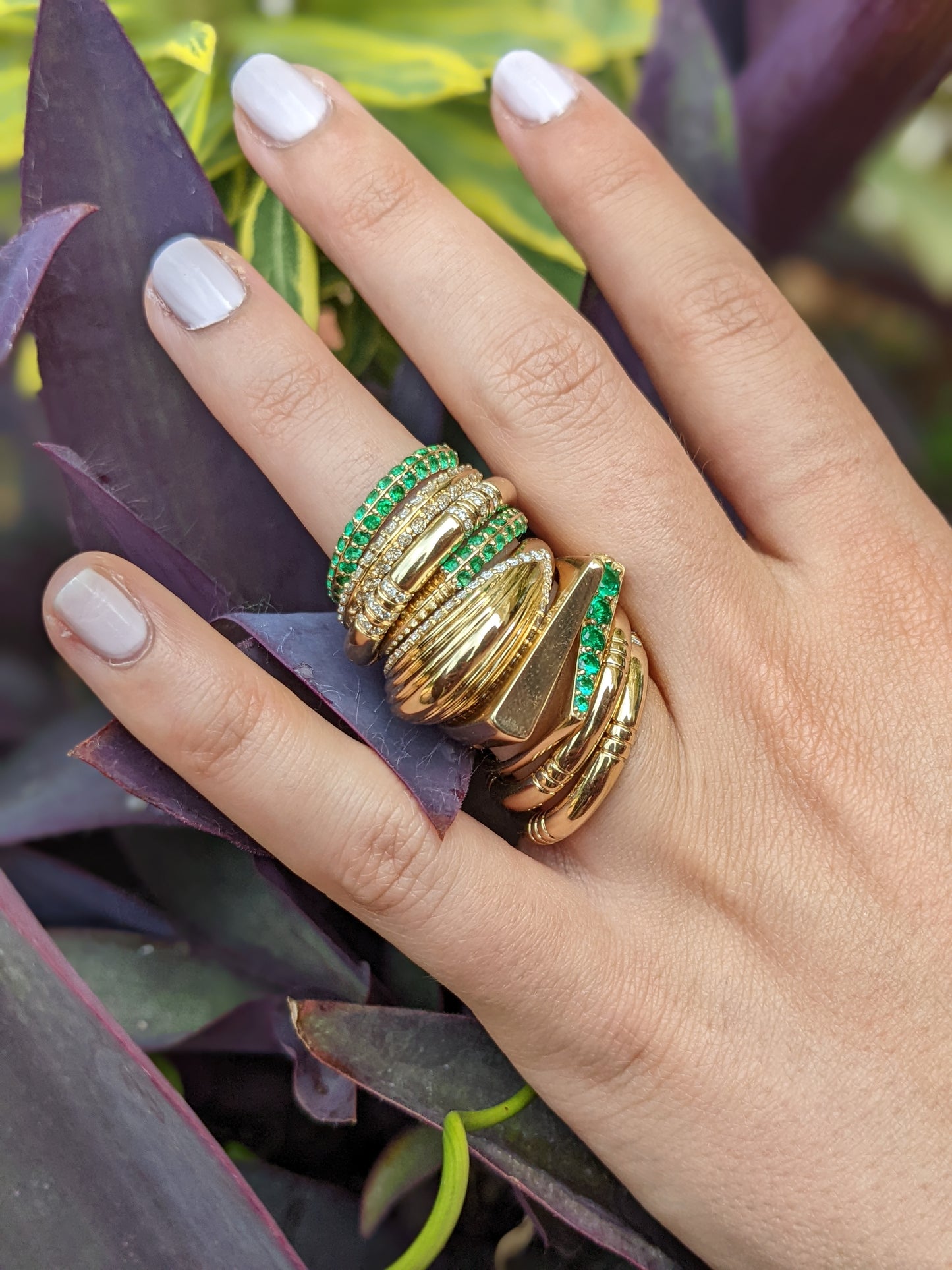 Found Ribbed Domed Ring