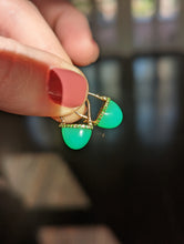 Load image into Gallery viewer, Found Cap Huggie Earring - Chrysoprase &amp; Tsavorite
