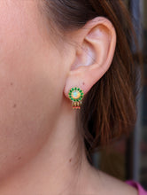 Load image into Gallery viewer, Found Cabochon Huggie - Opal &amp; Tsavorite
