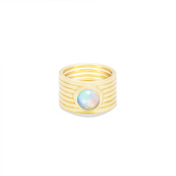 Found Cigar Band Ring - Opal