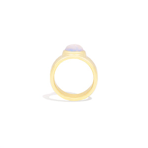 Found Cigar Band Ring - Rainbow Moonstone