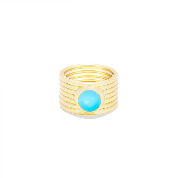 Found Cigar Band Ring - Turquoise