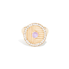 Load image into Gallery viewer, Found Ribbed Cocktail Ring - Rainbow Moonstone &amp; Diamond
