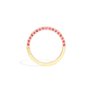 The Crew Knife Edge Stacking Ring - Pink Sapphire