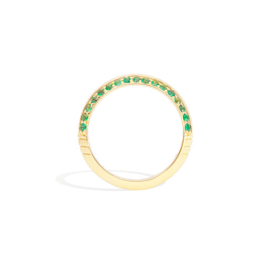 Crew Knife Edge Stacking Ring - Emerald
