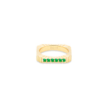 Load image into Gallery viewer, Spark Etched Stacking Band Ring - Emerald
