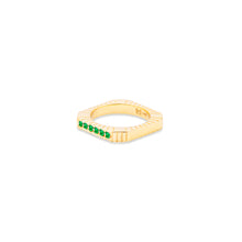 Load image into Gallery viewer, Spark Etched Stacking Band Ring - Emerald

