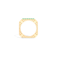 Load image into Gallery viewer, Spark Etched Stacking Band Ring - Emerald
