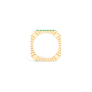 Spark Etched Stacking Band Ring - Emerald