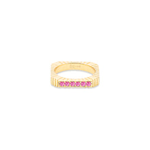 Load image into Gallery viewer, Spark Etched Stacking Band Ring - Pink Sapphire
