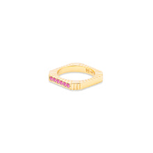 Load image into Gallery viewer, Spark Etched Stacking Band Ring - Pink Sapphire
